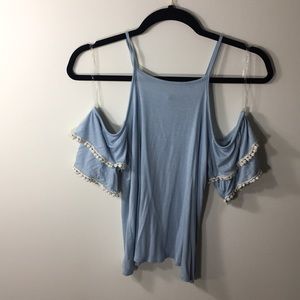 Charlotte Russe 💙 Sky Blue, Cold-Shoulder Top